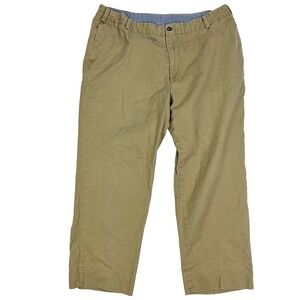 Franks Pants Tan Flat Front Cotton Chino Pants Made in USA Mens Size 42X28